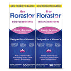 Florastor Probiotics for Women, Digest and De-Stress, 30 Capsules | Digestive Health and Vaginal Probiotic with L-Theanine for Mind and Body Wellness