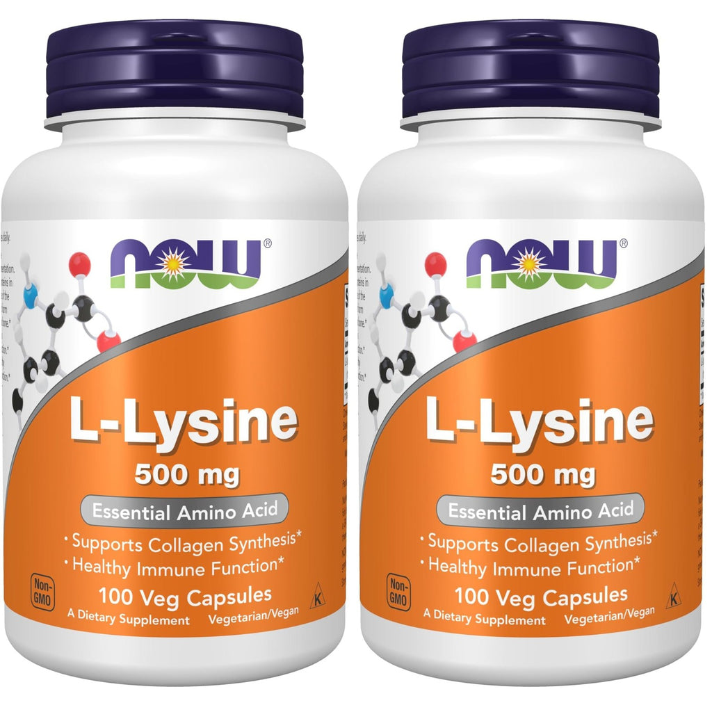 NOW Foods Supplements, L-Lysine (L-Lysine Monohydrochloride) 500 mg, Amino Acid, 100 Veg Capsules