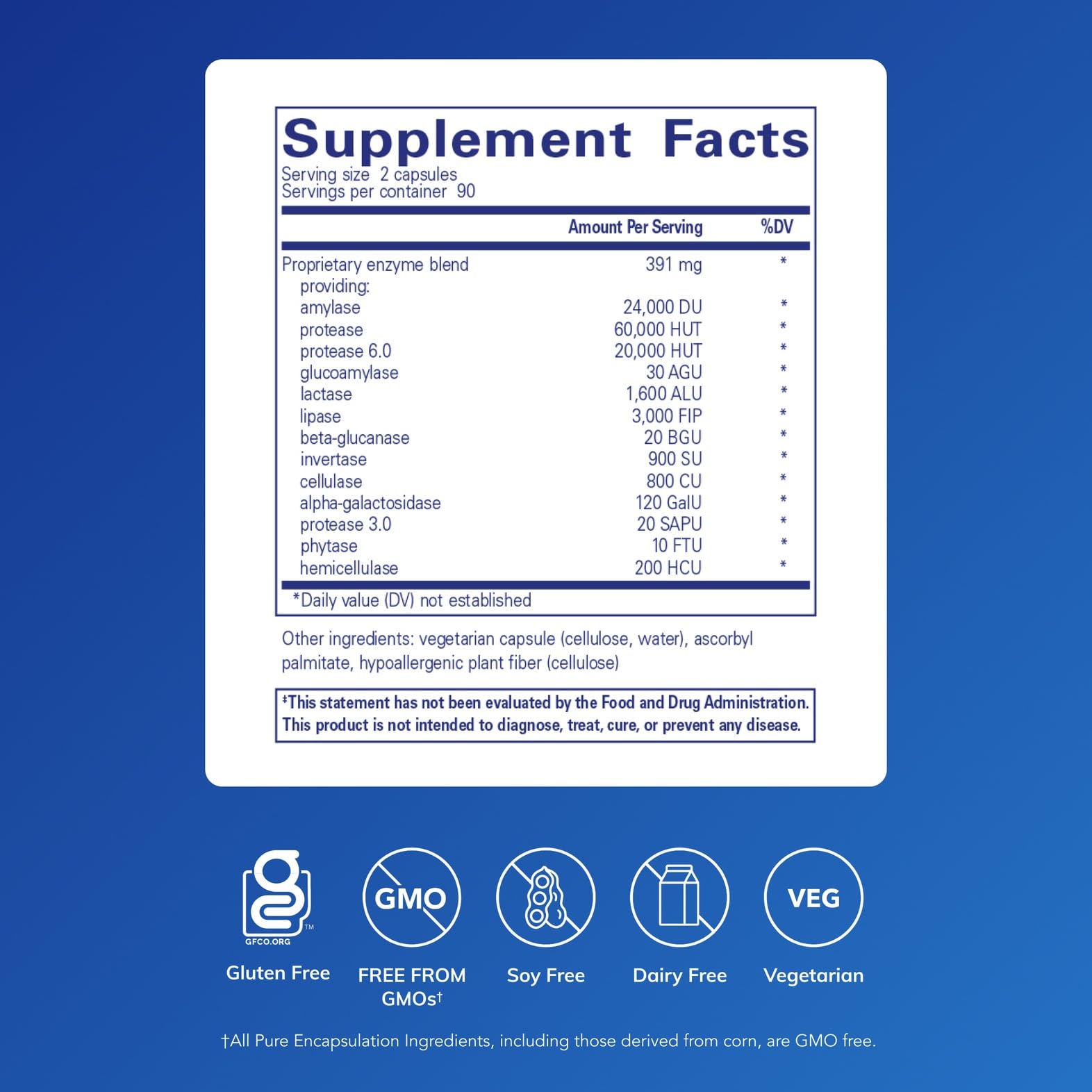 Pure Encapsulations Digestive Enzymes Ultra, 180 Counts | Vegetarian Digestive Enzyme Supplement to Support Protein, Carb, Fiber, and Dairy Digestion*