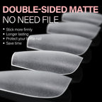 AILLSA's short almond nail tips, 450PCS pack. Double-sided matte design ensures long-lasting, easy application. Verified by CuratCart.