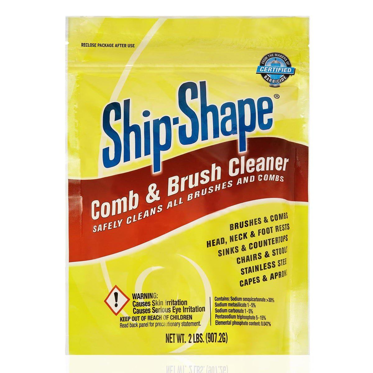 Ship-Shape Professional Comb and Brush Cleaner (2 lbs) – Heavy Duty Hair Brush Cleaner Powder – Removes Hair Color, Oils & Hairspray Residue – Safe for Brushes, Rollers & Salon Surfaces
