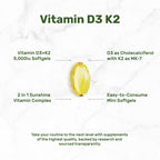 DEAL SUPPLEMENT 2 Pack Vitamin D3 5,000 IU + K2 MK7 Softgels, 500 Count | 2-in-1 Complex | Supports Heart, Bone, Teeth & Immune Health | Easy to Swallow