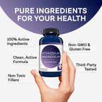 MD. Life Potassium Magnesium Supplement, High Absorption, 30 Capsules | Chelated Mineral Blend for Vascular Health, Muscle Function and Leg Cramp - Doctor Designed - Non-GMO, Vegetarian