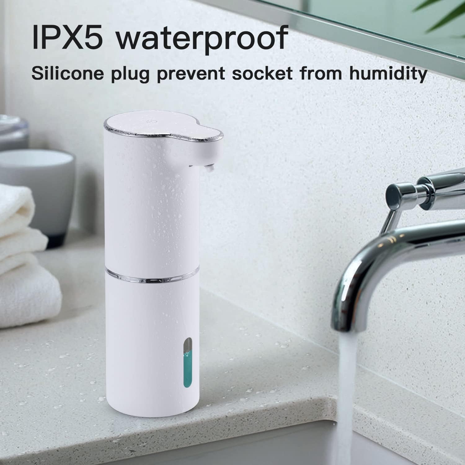 Buy now LAOPAO Soap Dispenser, Automatic Foaming Hand Soap Dispenser Touchless Rechargeable Bathroom Countertop Soap Pump for Kids Xmas Gift 300ml at indiglob india