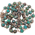Buy now Nazareth Store Vintage Design Rosary Natural Jasper Stone Beads Necklace Holy Soil Medal & Cross Crucifix Religious Rosaries Terra Santa Jerusalem Collection Default at indiglob india