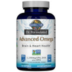 Garden of Life Dr. Formulated Advanced Omega Fish Oil - Lemon, 1,290mg EPA, DHA + DPA in Triglyceride Form, Single Source Omega 3 Supplement for Ultimate Brain & Heart Health, Non-GMO, 60 Softgels