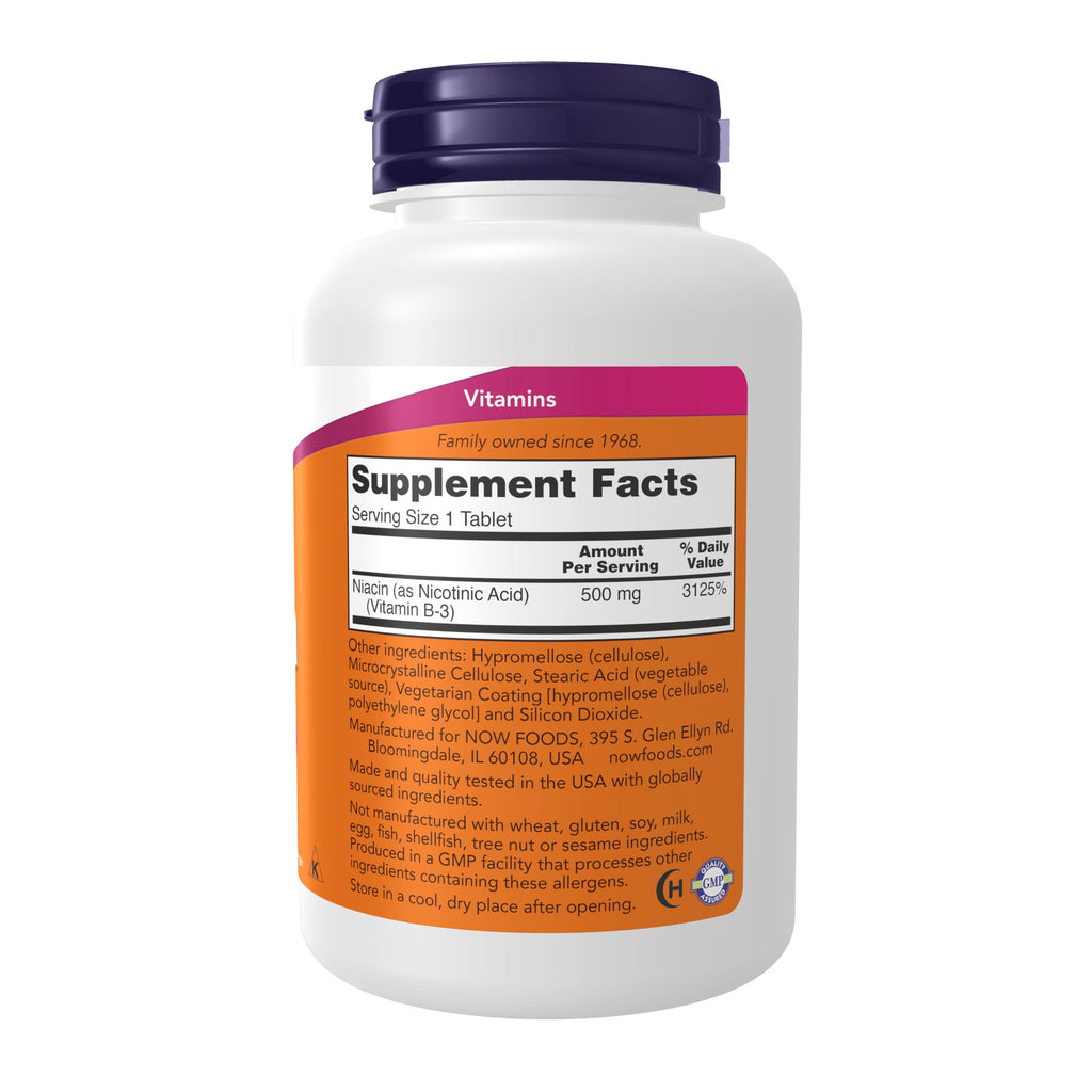 Buy now NOW Foods Supplements, Niacin (Vitamin B-3) 500 mg, Sustained Release, Nutritional Health, 250 Tablets at indiglob india