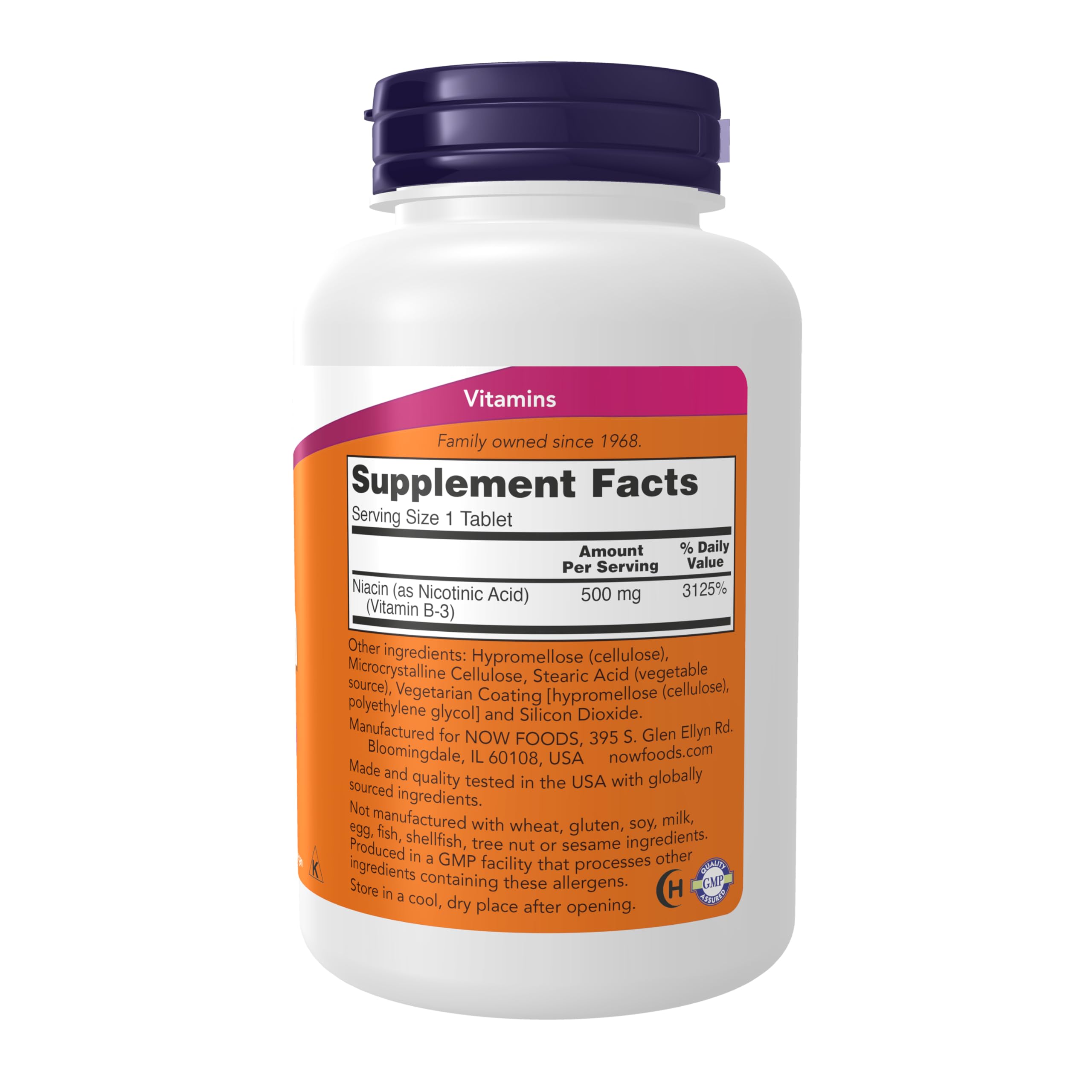 Buy now NOW Foods Supplements, Niacin (Vitamin B-3) 500 mg, Sustained Release, Nutritional Health, 250 Tablets at indiglob india