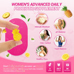 BURMINY Her Juicy Feminine Probiotics Gummies, Premium Feminine Balance Probiotics with Slippery Elm for Women's pH Balance and Freshness – Support Daily Wellness & Comfort 120 Pineapple Gummies