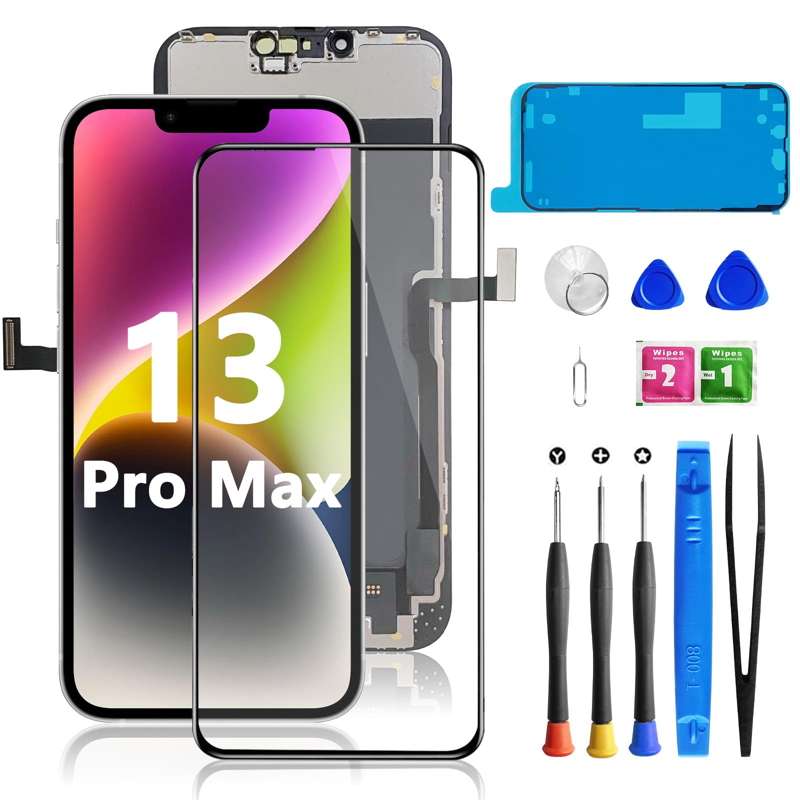 Buy now for iPhone 11 Screen Replacement 6.1 3D Touch Screen LCD Display Digitizer for A2111, A2223, A2221 Cell Phone Repair Kits+ Waterproof Frame Adhesive Sticker+Screen Tempered Protector+Face ID for iphone 13pro max at indiglob india