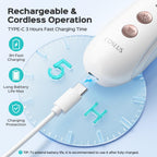 COSLUS C43 Professional Manicure Pedicure Kit with Upgrade Wider Grinder | 5-in-1 Electric Nail File for Toenail Hand Feet, Thick Nails Care, Cordless, 5 Speeds, Men Women Seniors, Home Salon, White