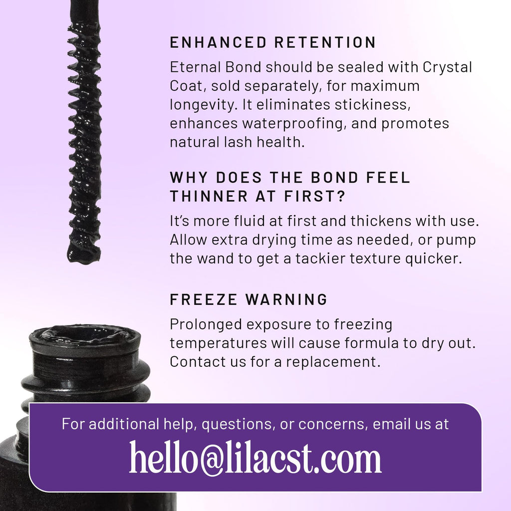 Lilac St Eternal Bond Lash Cluster Glue, Waterproof Brush Tip, Black | Quick-Drying Lash Adhesive for Eyelash Clusters with Long-Lasting Flexible Hold, Easy Removal & Comfortable Wear