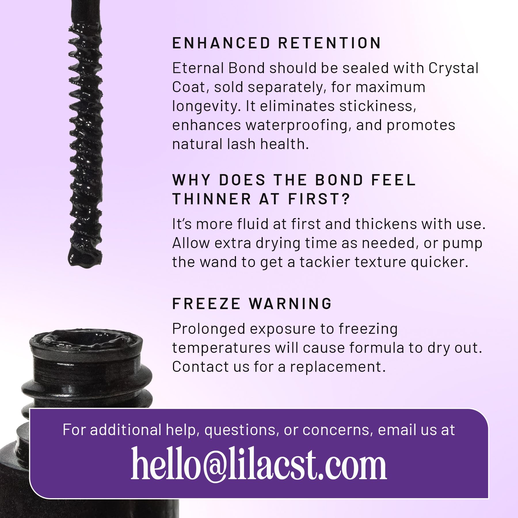 Lilac St Eternal Bond Lash Cluster Glue, Waterproof Brush Tip, Black | Quick-Drying Lash Adhesive for Eyelash Clusters with Long-Lasting Flexible Hold, Easy Removal & Comfortable Wear