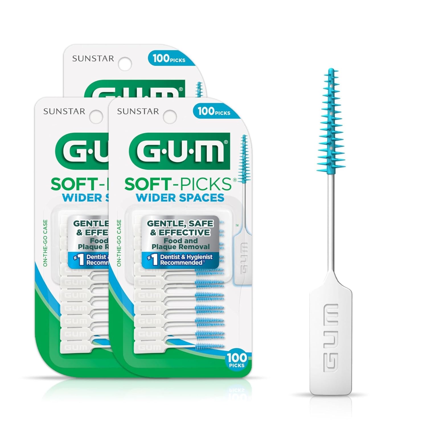 Buy now GUM Soft-Picks Wider Space, Easy to Use Dental Picks for Teeth Cleaning and Gum Health, with Convenient Carry Case, Dentist Recommended Dental Picks, 100 Count 100 Count (Pack of 3) at indiglob india