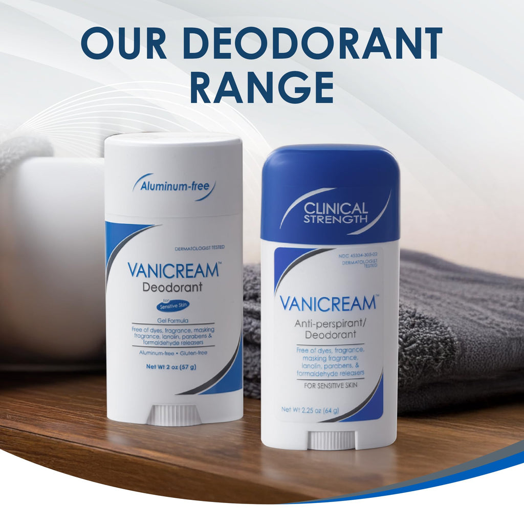 Vanicream Aluminum-Free Gel Deodorant, 2 Oz, Formulated without Common Irritants for Sensitive Skin, Water-Based Gel, Helps Reduce Odor, Unscented, No Alcohol, Talc or Baking Soda