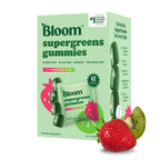 Bloom Nutrition Super Greens Gummies, Strawberry Kiwi, 12 Servings | Daily Superfood Fiber Gummies with Fruits, Vegetables, Vitamins & Minerals for Digestive & Gut Health, Bloating Support