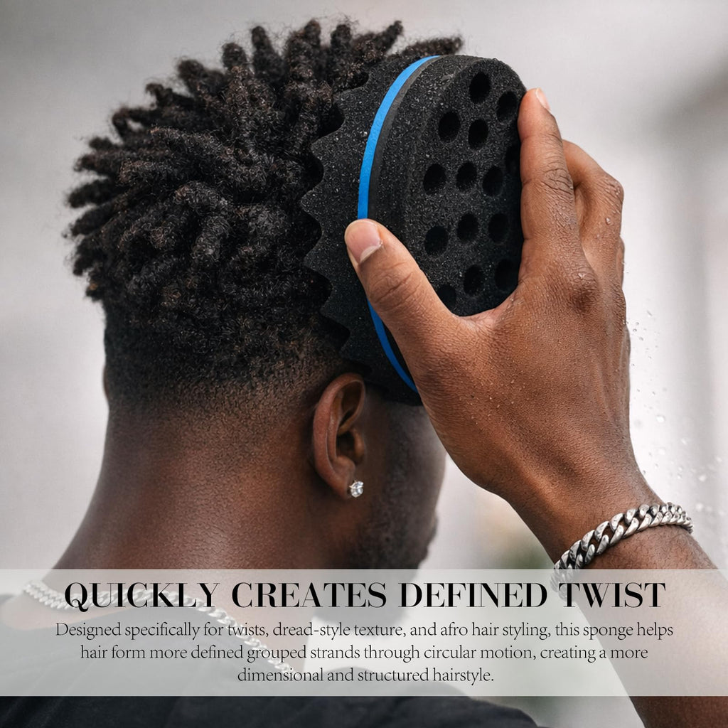 1 Piece Hair Twist Curl Sponge Brush: Dual-Sided Afro Coil & Dread Styling Tool for Men and Women, Suitable for Long or Short Hair