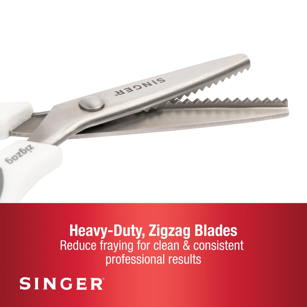 SINGER 9" Pinking Shears, Stainless Steel No-Fray Zigzag Edge
