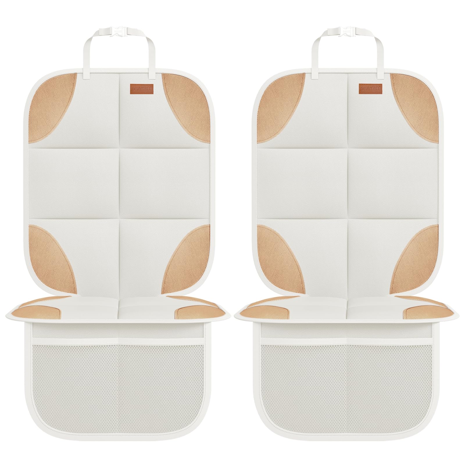 Buy now SMART ELF Car Seat Protector, 2Pack Seat Protector Protect Child Seats with Thickest Padding and Non-Slip Backing Mesh Pockets for Baby and Pet,Sedan SUV Truck (Black) 2PS Beige Brown at indiglob india