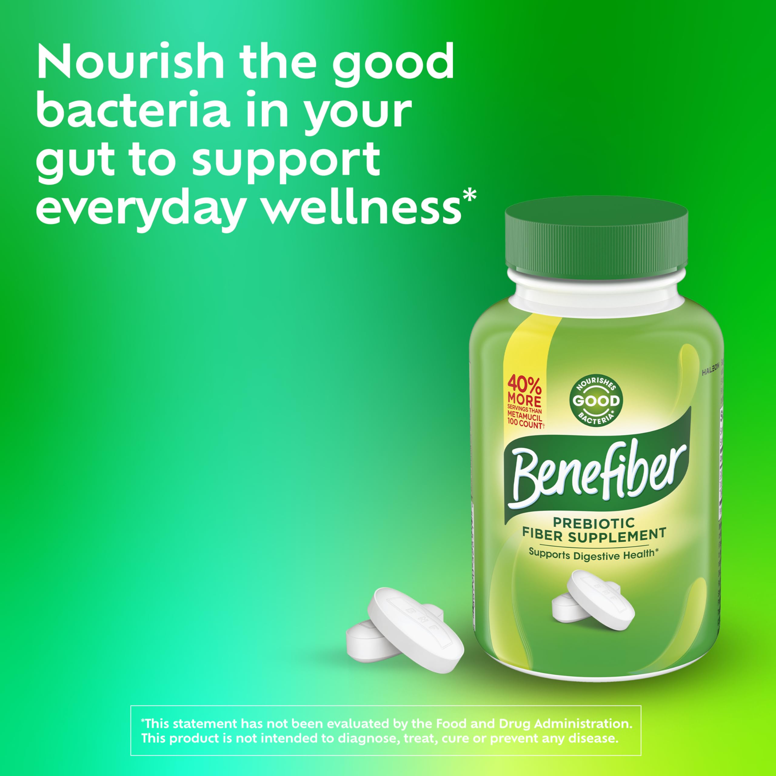 Benefiber Prebiotic Fiber Supplement Caplets, 84 count | Plant-based Prebiotic Fiber, Supports Gut Health by Nourishing Good Gut Bacteria, GLP-1 Support for Digestive Health