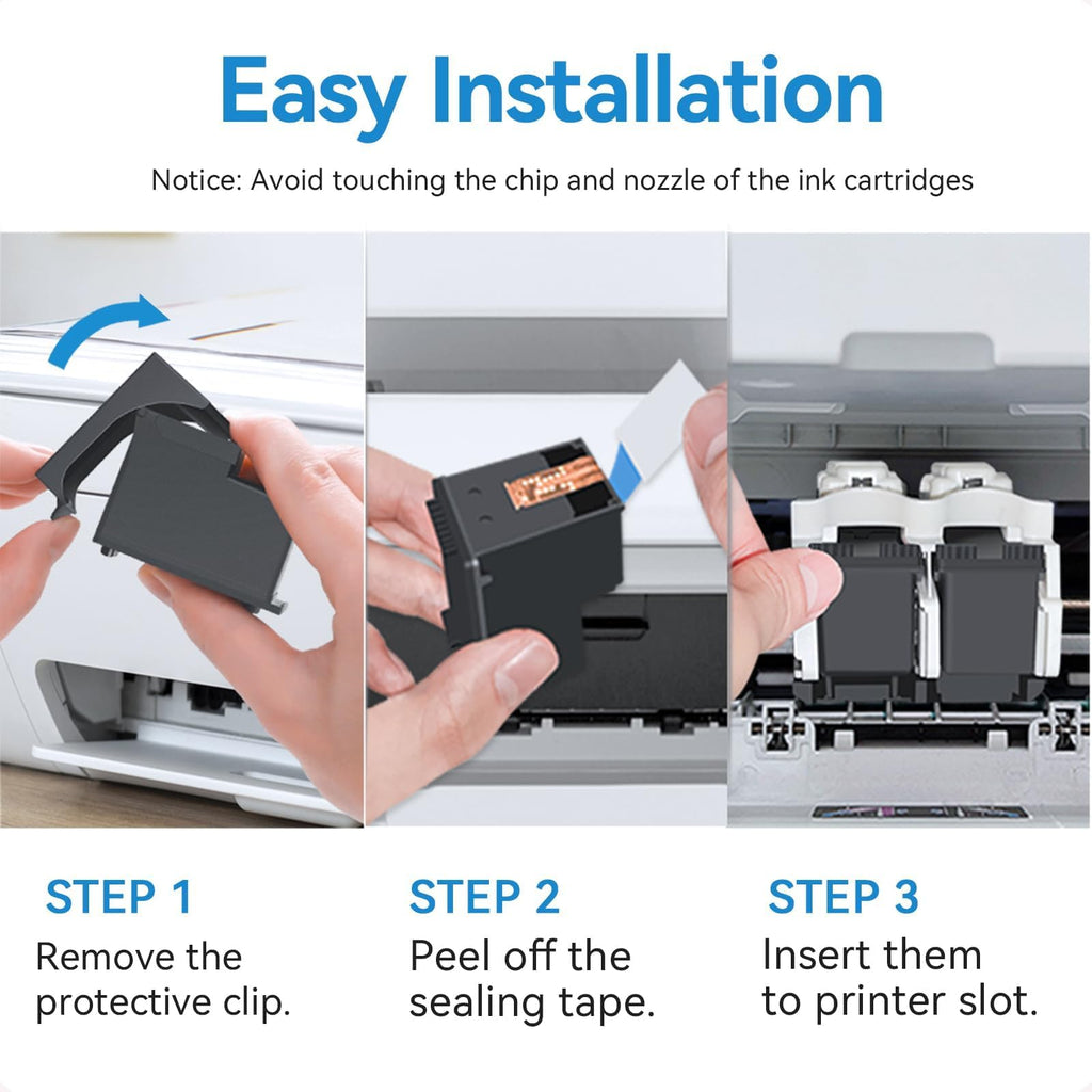 67XL Ink Cartridges Black Color Combo Pack Compatible for HP Ink 67 HP67XL Compatible for DeskJet 2855e 2755e 2700 2700e 2800e 4155e 4255e 2734e Envy 6055e 6000 Printer, 2026 Latest Chip