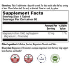 KAL Think Magnesium L-Threonate 2000 mg | Learning, Brain Health & Memory Function Support w/Magtein | Vegan, No Gluten & Non-GMO | 60 Tablets