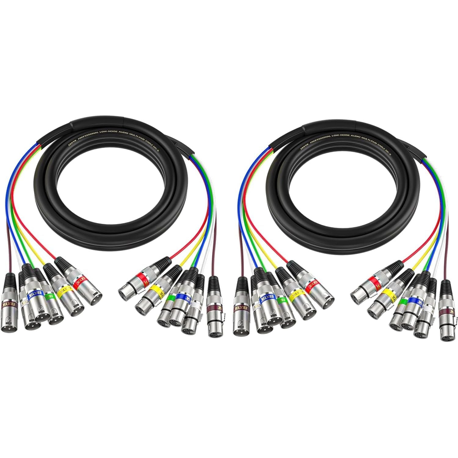 Buy now EBXYA 3 Ft XLR Snake Cables 4 Colored, 4-Channel Microphone Patch Cable XLR Male to Female, Recording Snake for Live, Recording, Studios 2 Pack 2 Pack 6-Channel 3 Feet at indiglob india