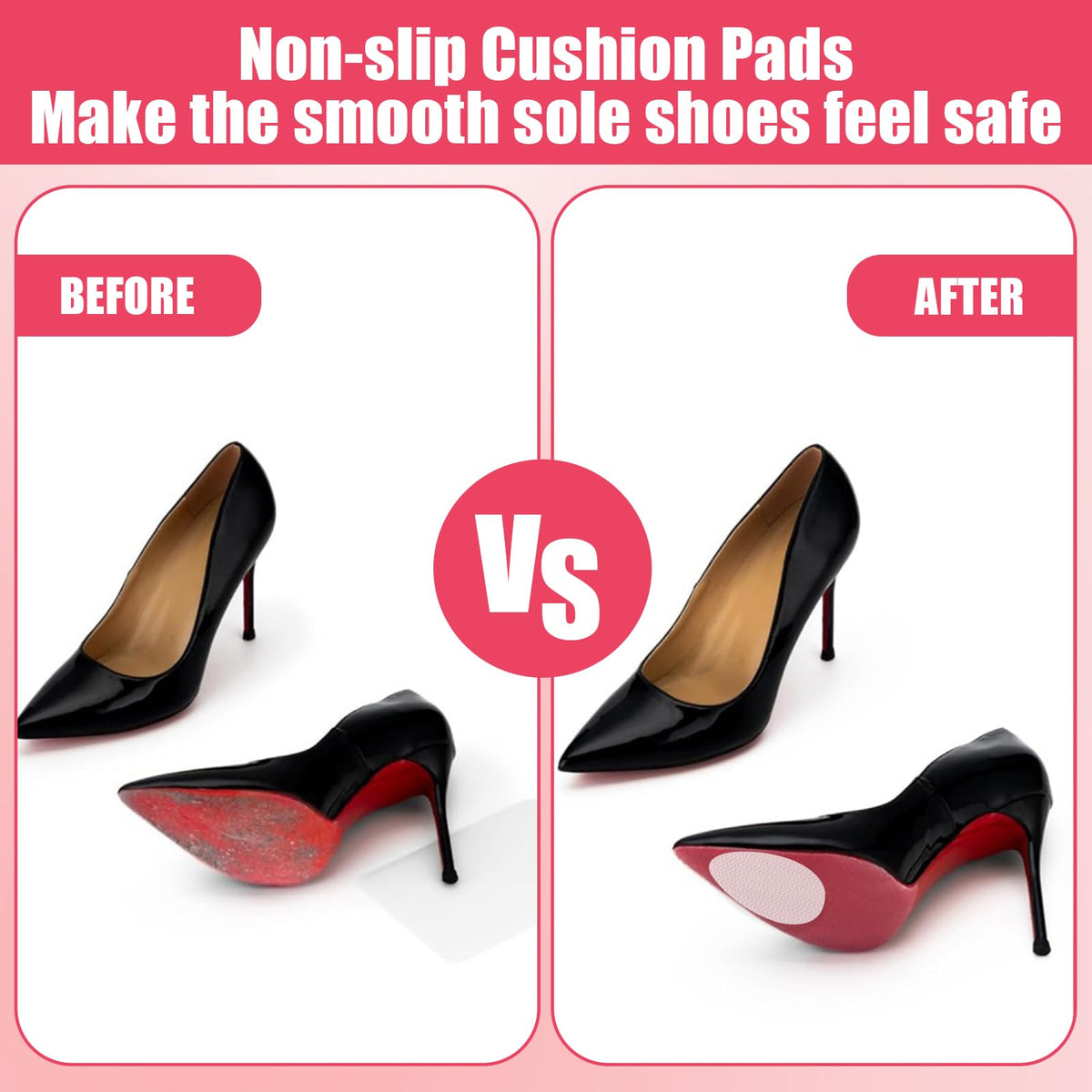 8Pcs Non Slip Shoe Pads, Invisible Shoe Sole Protector to Prevent Skid