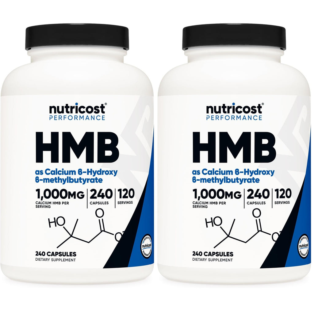 Nutricost HMB (Beta-Hydroxy Beta-Methylbutyrate) 1000mg, 120 Capsules | 500mg Per Capsule, 60 Servings - Gluten Free and GMO-Free