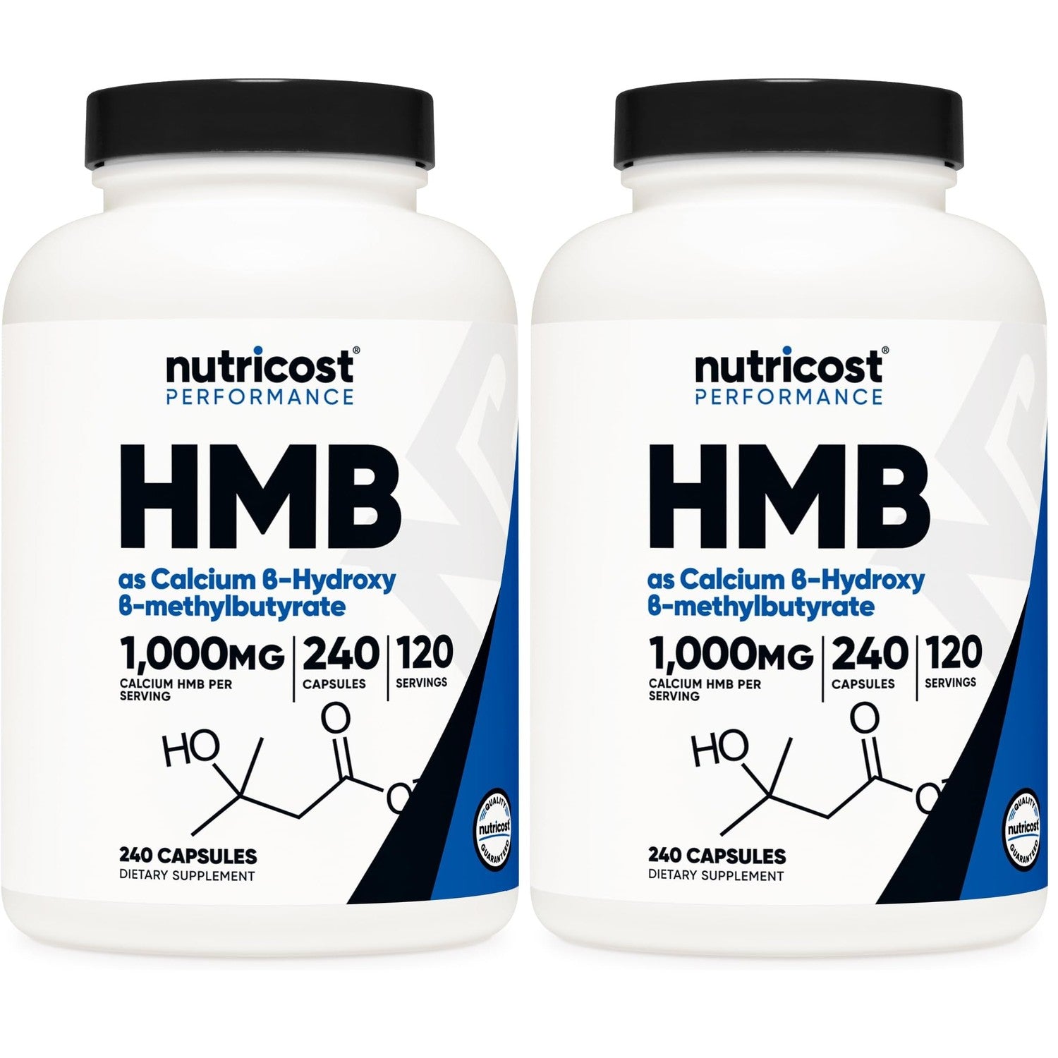 Nutricost HMB (Beta-Hydroxy Beta-Methylbutyrate) 1000mg, 120 Capsules | 500mg Per Capsule, 60 Servings - Gluten Free and GMO-Free