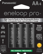 Panasonic BK-3HCCA4BA eneloop pro AA High-Capacity Ni-MH Pre-Charged Rechargeable Batteries, 4-Battery Pack