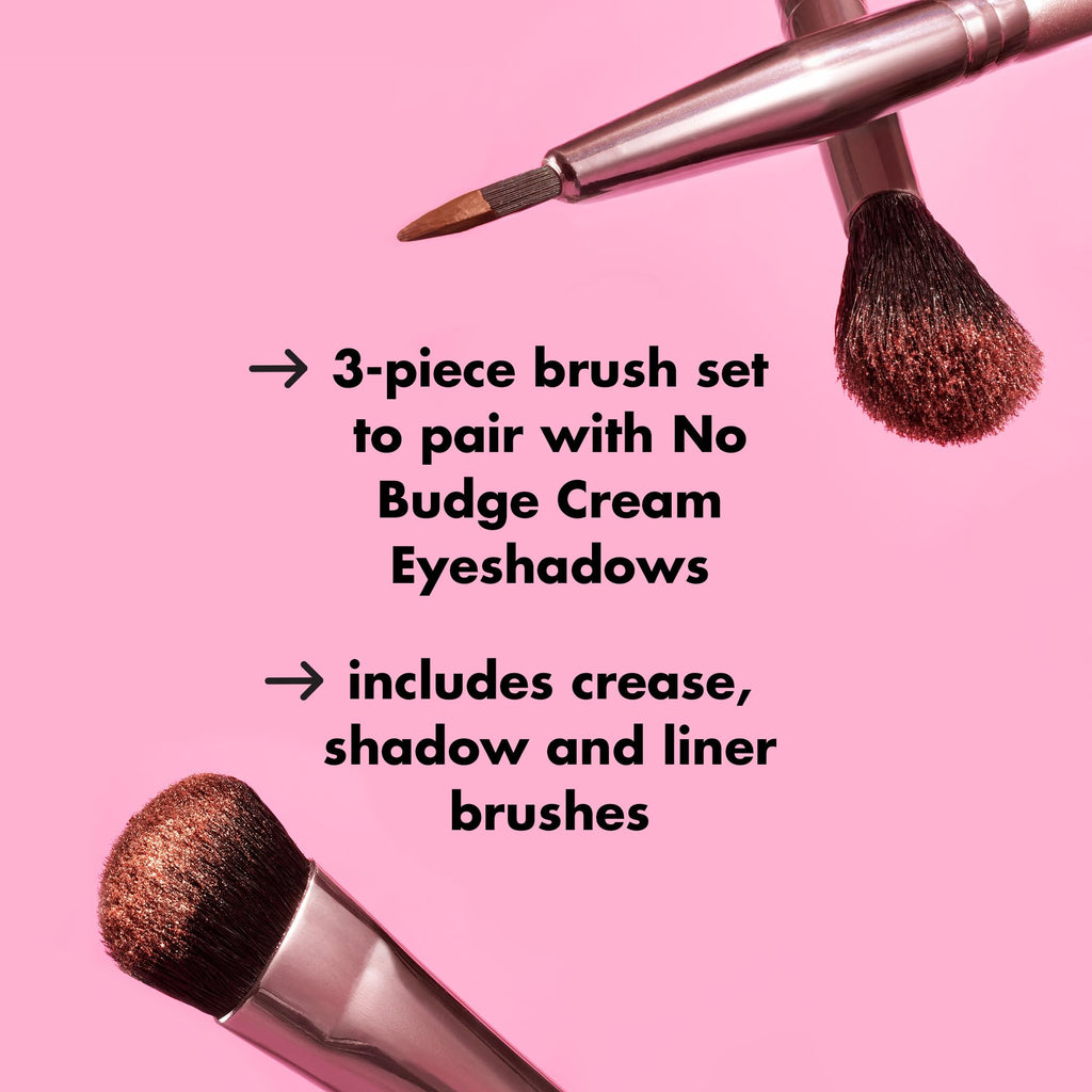 Buy now e.l.f. No Budge Brush Trio, 3-Piece Eyeshadow Brush Set For Applying & Blending Color, Use With The No Budge Cream Eyeshadows, Vegan & Cruelty-Free at indiglob india