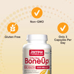 Jarrow BoneUp Three Per Day, Vitamin D3 and Calcium, 180 Capsules | For Bone Density and Skeletal Nutrition, K2 (as MK-7), 60 Day Supply, Take 3 Per Day
