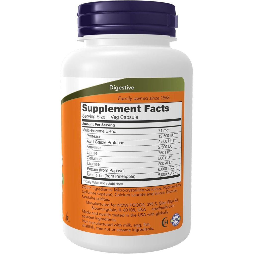 Buy now NOW Foods Supplements, Plant Enzymes with Lactase, Protease, Papain and Bromelain, 120 Veg Capsules at indiglob india