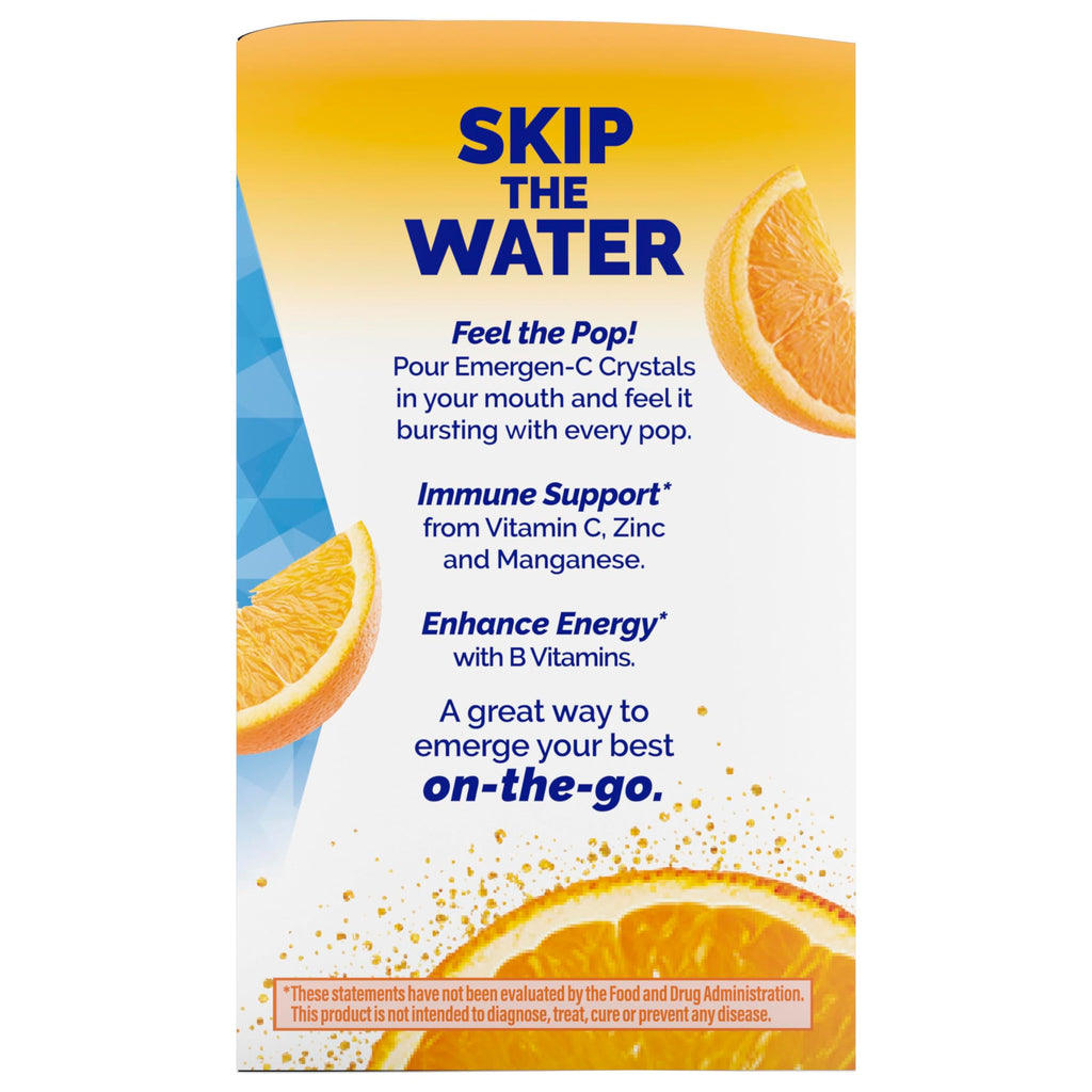 Emergen-C Vitamin C 500mg, Immune Support Crystals, Orange, 56 Packets | High Potency Vitamin C, B Vitamins for Energy, Zinc and Manganese, No Water Needed, Easy Pouch Format