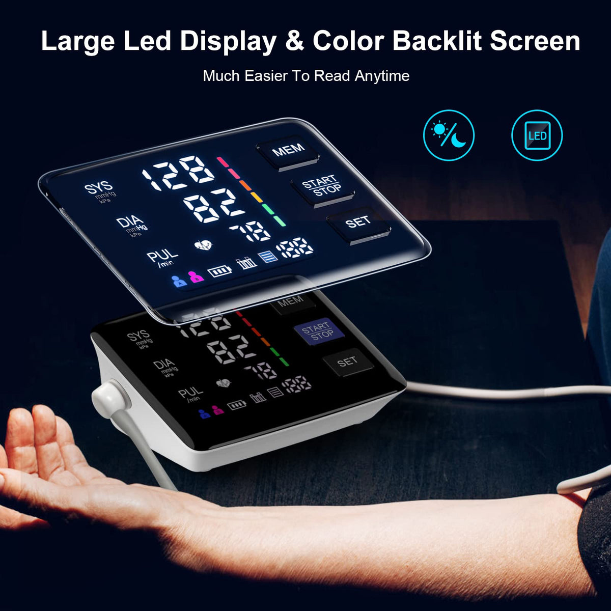 Blood Pressure Monitor, 9-17'' & 13-21'' Extra Large Blood Pressure Cuff