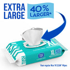 Nice 'N CLEAN Extra Large Flushable Wipes | 40% Larger Wipes | 6.8" x 7.5" Unscented XL Adult Wet Wipes | Septic and Sewer Safe | Fragrance Free, Hypoallergenic, Plant Based | 180 Butt Wipes