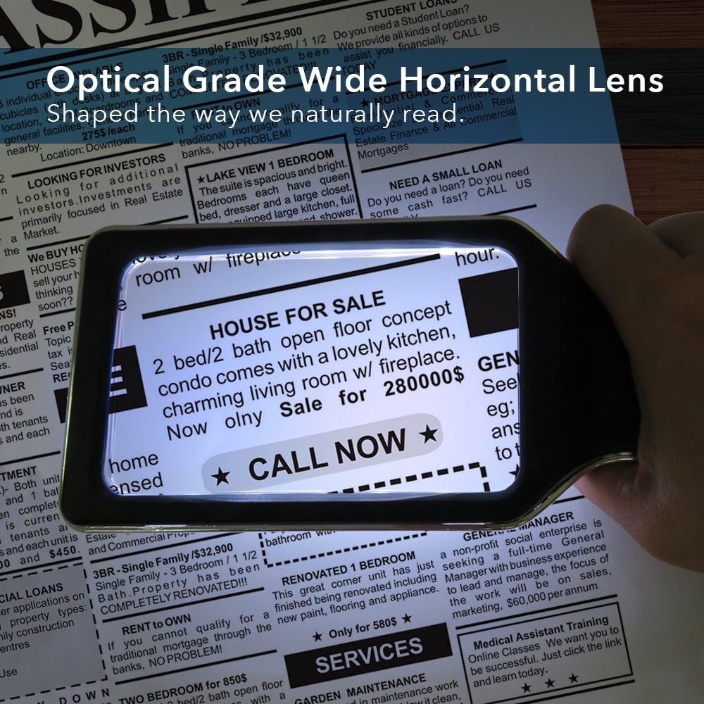 Buy now MAGNIPROS Patented 6X Large Magnifying Glass with Light | 3 Color Light Modes | Anti-Glare Lens & Stepless Dimmable LEDs | Perfect for Reading Fine Print & Inspection - Ideal for Seniors & Low Vision at indiglob india
