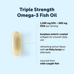 Micro Ingredients Triple Strength Omega-3 Fish Oil 4,200 mg Per Serving | EPA 1200mg + DHA 900mg Per Serving, Wild Caught Fish Source, Lemon-Flavored, 240 Softgels, Burpless, No Fishy Aftertaste.