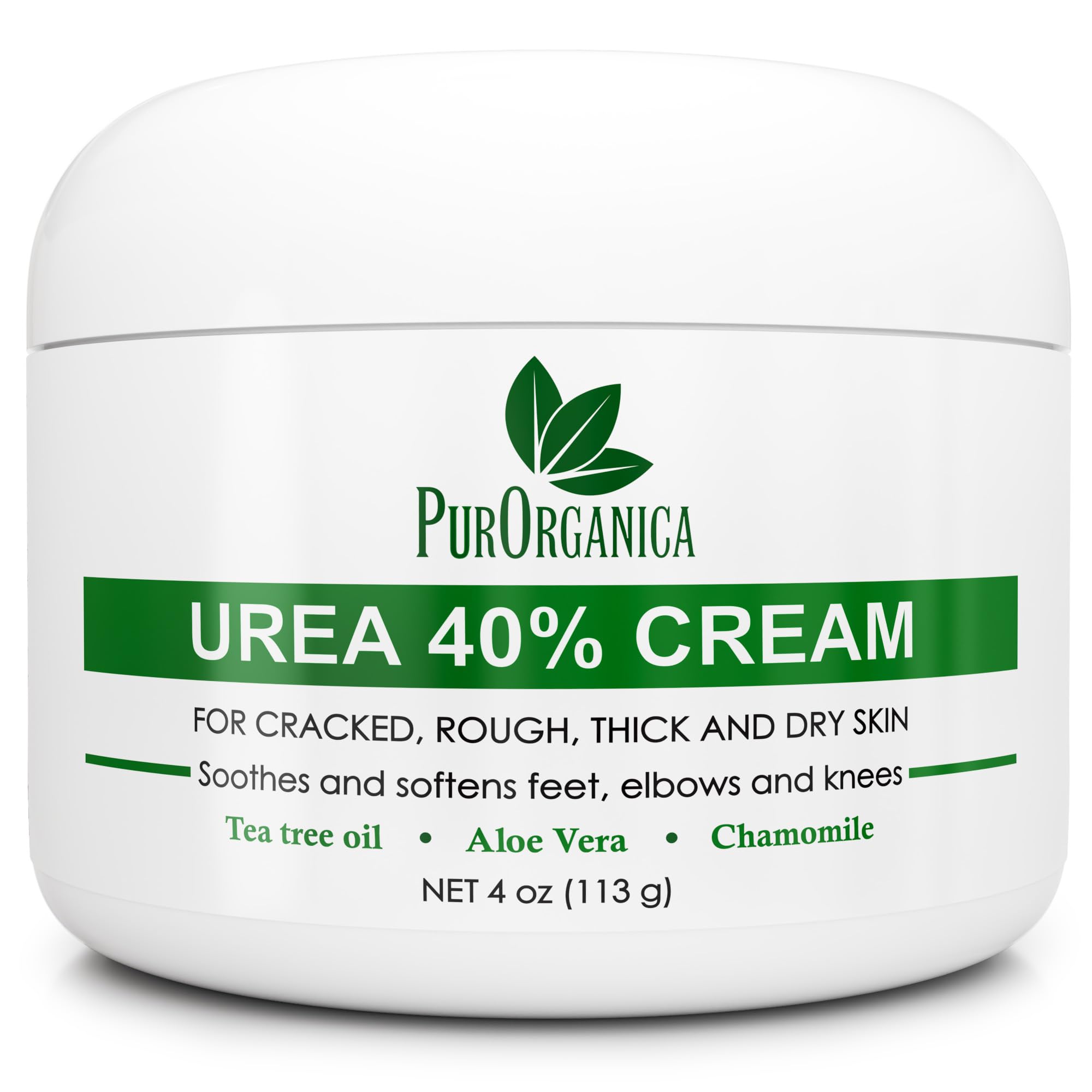 PurOrganica Urea 40% Foot Cream - Made in USA - Corn, Callus and Dead Skin Remover - Moisturizer & Rehydrater - For Thick, Cracked, Rough, Dead & Dry Skin - For Feet, Elbows and Hands - Pack of 2