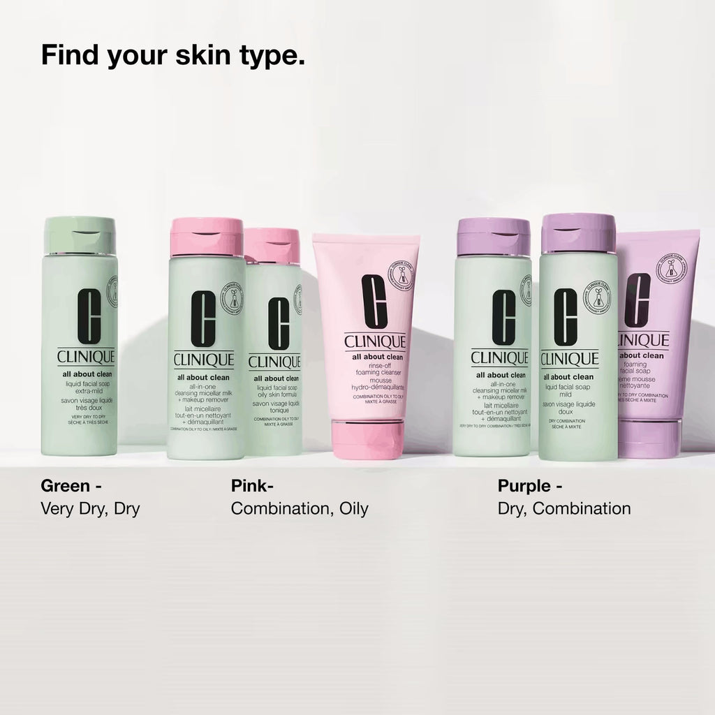 Clinique All About Clean Liquid Facial Soap Mild | Gentle Face Cleanser For Dry Combination Skin | Type 2 Face Wash | Step 1 in 3-Step Skin Care Routine