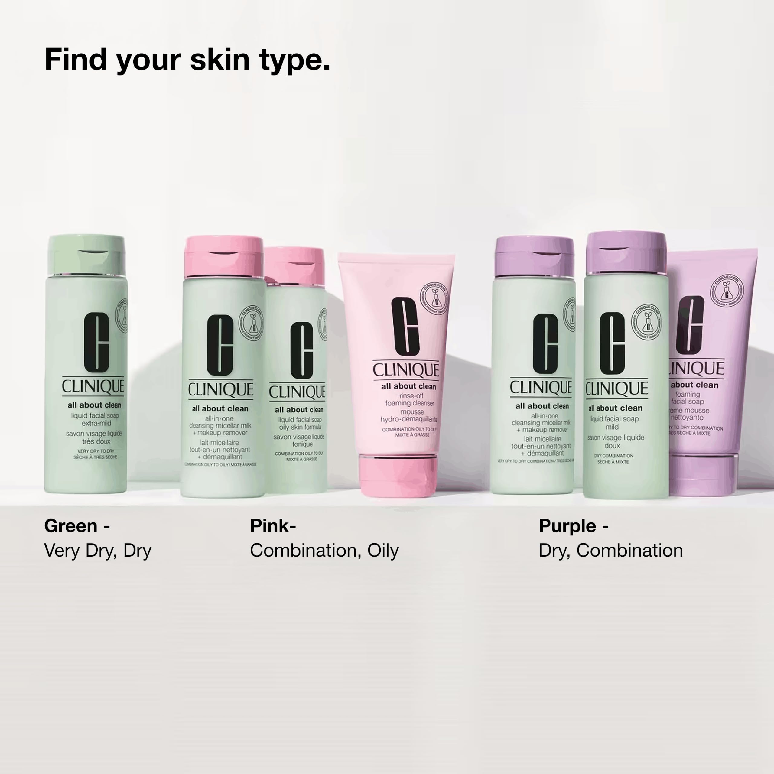 Clinique All About Clean Liquid Facial Soap Mild | Gentle Face Cleanser For Dry Combination Skin | Type 2 Face Wash | Step 1 in 3-Step Skin Care Routine