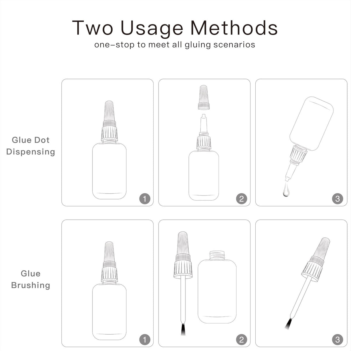 (2-in-1)20ml Nail Glue with Brush Applicator&Nozzle,Nail Tips,Press on Nail
