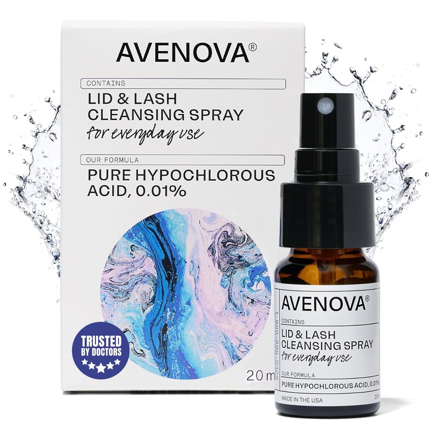 Buy now Avenova Eyelid and Eyelash Cleanser Spray - 20ml Bottle - Gentle Everyday Pure Hypochlorous Acid Spray for Eye Irritation at indiglob india