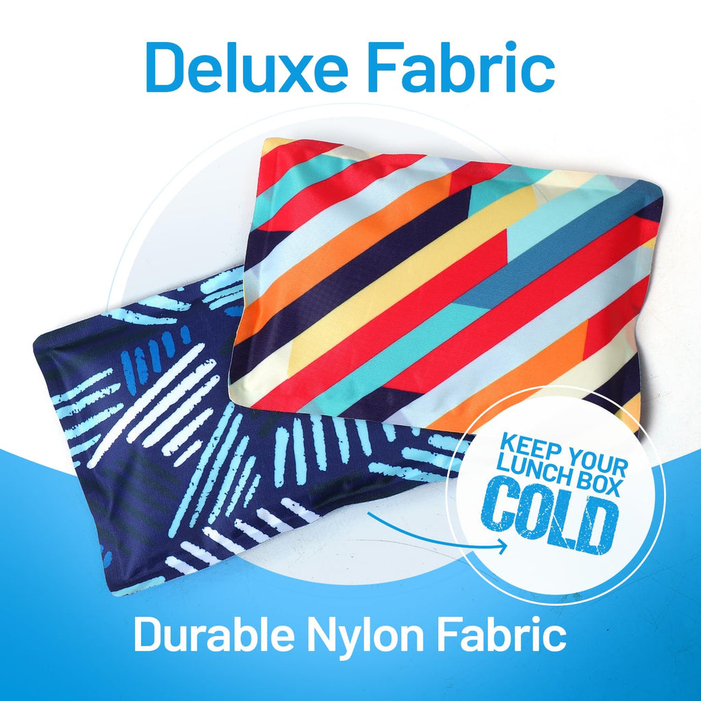 Reusable Ice Packs for Lunch Box and Coolers, Soft Flexible BPA Free 2 Pack