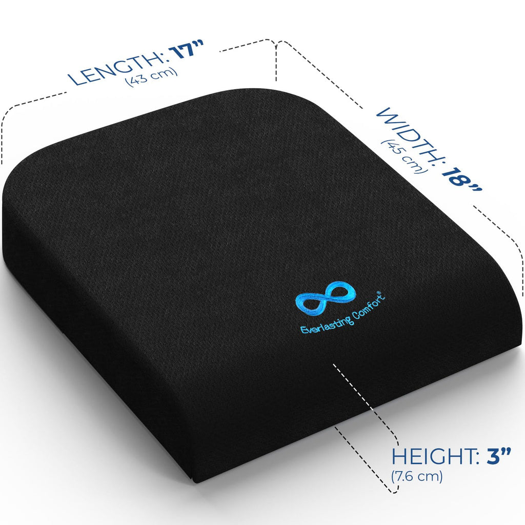 Everlasting Comfort Ventilated Wheelchair Cushions for Pressure Relief - Gel Memory Foam Wheel Chair Seat Cushion Pad for Seniors and Adults & Pain Relief - Soft Non-Slip Cover - Office Accessories