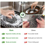 4PCS Steel Wool Scrubber Pads, Stainless Steel Scrubber Set with 3Pcs Steel Wool Pads, Steel Scrubber for Dishes, Ideal for Cleaning Cast Iron, Pots, Pans, Grills, Stoves, Sink, Kitchen Household