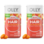 OLLY Ultra Strength Hair Softgels,Supports Hair Health,Biotin,Keratin,Vitamin D,B12,Hair-Supplement,30 Day Supply - (Packaging May Vary),30 Count (Pack of 2)
