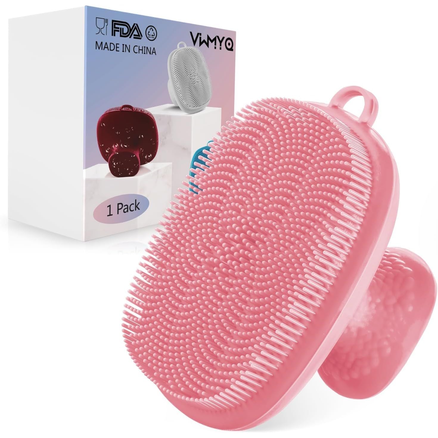 Buy now VWMYQ Face Scrubber, Silicone Face Scrubber for Men Facial Cleansing Brush Silicone Face Wash Brush Manual Waterproof Cleansing Skin Care Face Brushes for Exfoliating- Black Pink at indiglob india