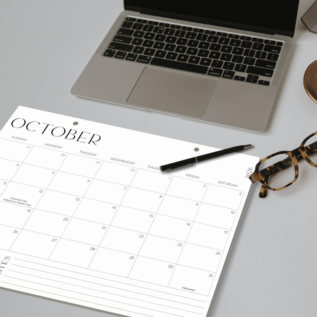 Aesthetic 2026-2027 Desk Calendar - Runs From June 2026 Until December 2027
